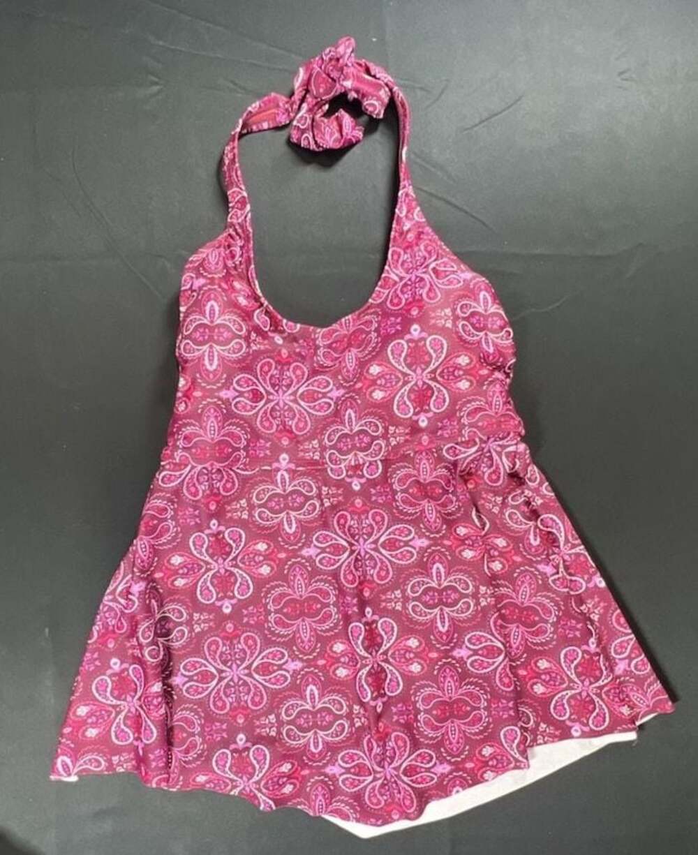 Sol Borne Paisley Print Halter Tankini Swim Top Size Small- NWT